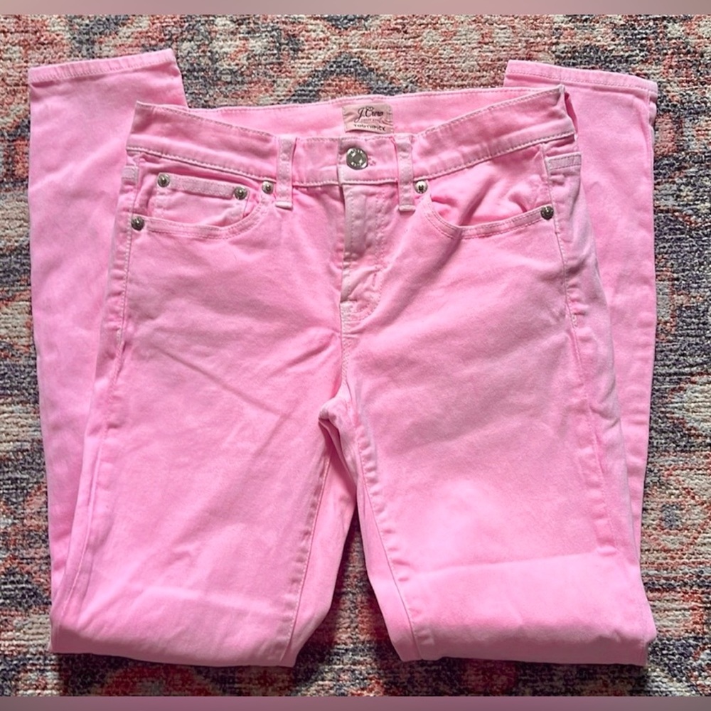 J. Crew Bubblegum Pink Toothpick Jeans Size 2 PINK - Picture 3 of 6